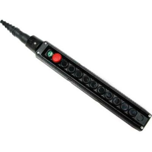 Springer Controls Co T.E.R., F70CB12100000001 MIKE Pendant, 12 Button, Black, 1-Speed Buttons F70CB12100000001